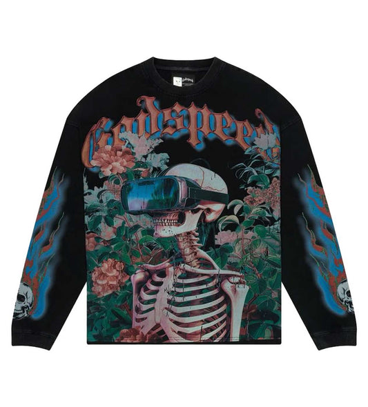 Godspeed Vision Flowers VVS L/S Tee Washed Black